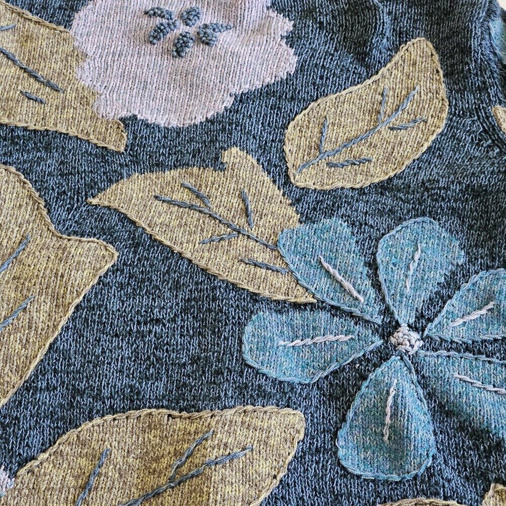 Vtg Sigrid Olsen Knit Cardigan Womens M Multicolor LS Buttons Boho Floral Boho - Picture 11 of 16